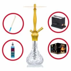 Shisha Komplettset Mit Aladin Shisha Alux - Admiral - Gold