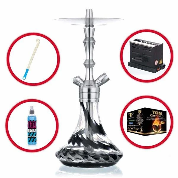 Shisha Komplettset Mit Aladin Shisha MVP 360 - Black Stripes 6 Shisha Komplettset Mit Aladin Shisha MVP 360 - Black Stripes – Bild 6
