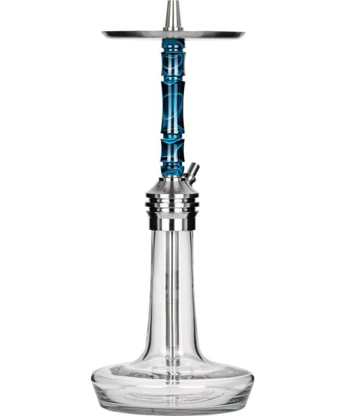 Moze Shisha Varity Lounge Silver - Clear - Wavy Blue 1 Moze Shisha Varity Lounge Silver - Clear - Wavy Blue