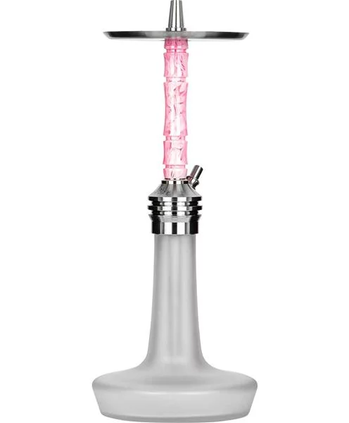Moze Shisha Varity Lounge Silver - Frosted - Wavy Pink 1 Moze Shisha Varity Lounge Silver - Frosted - Wavy Pink
